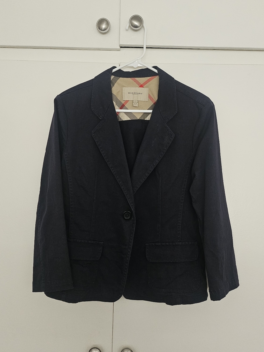 Burberry London navy cotton blazer